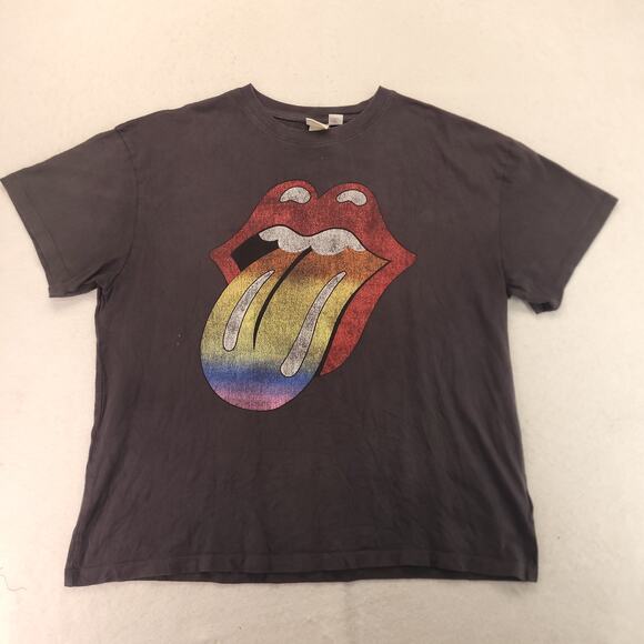 The Rolling Stones Band Crew Neck Short Sleeve T Shirt Mens Size L Black - Picture 2 of 9